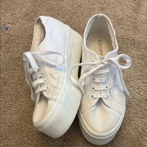 Superga White Canvas Sneakers with Soft Sole size 6.5